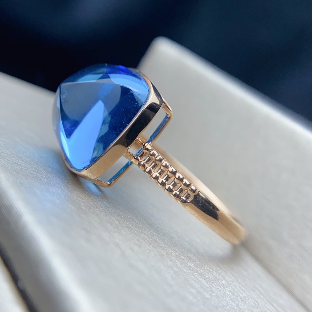 14K GOLD 9.15 CT NATURAL TOPAZ RING - 5