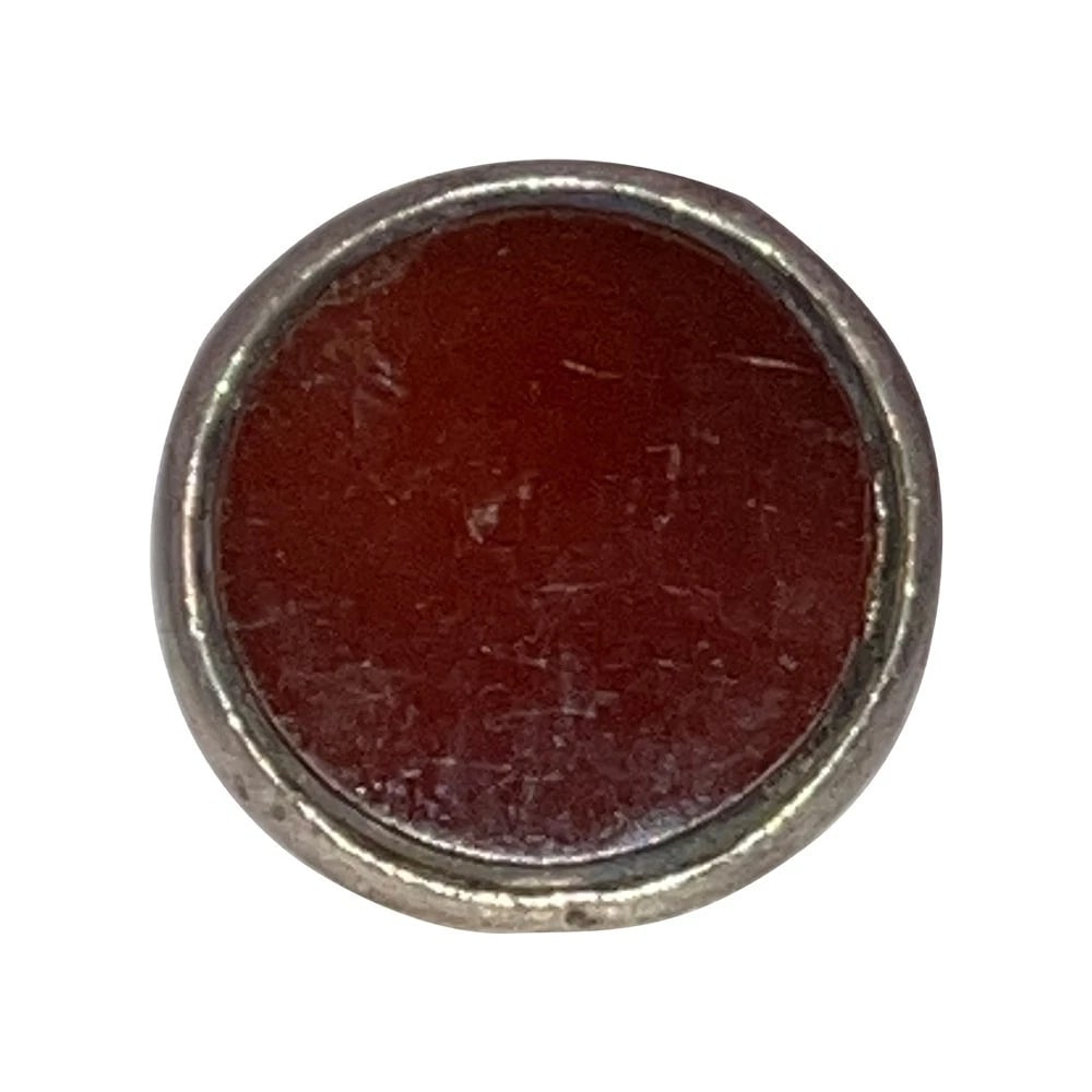 Vintage Sterling Silver Round Carnelian Pinky Signet Ring (1 of 7)