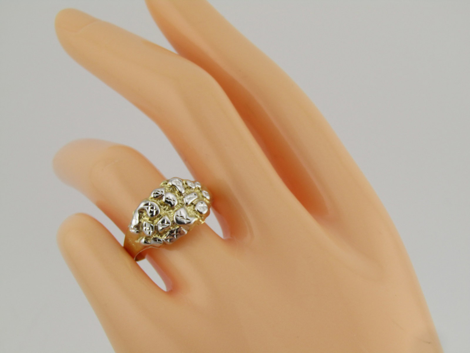 10kt Two Tone Nugget Ring, Men's, Sz. 11.5, Unisex - 5