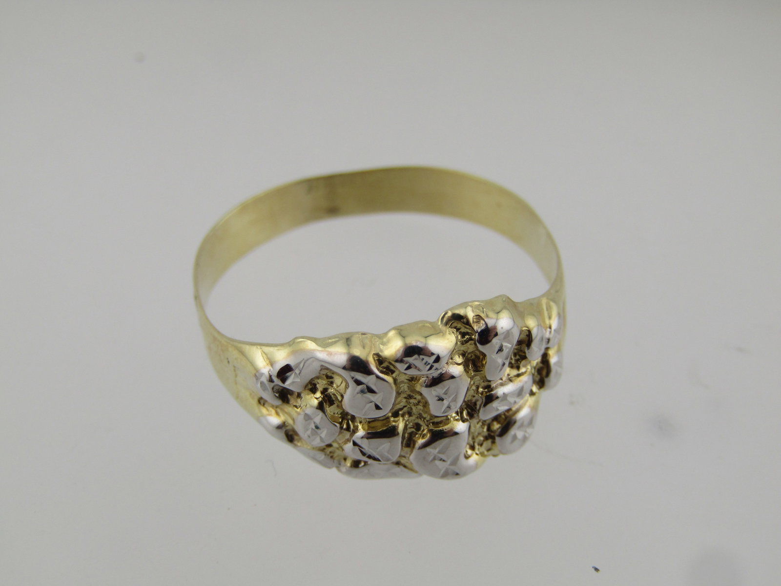 10kt Two Tone Nugget Ring, Men's, Sz. 11.5, Unisex - 7
