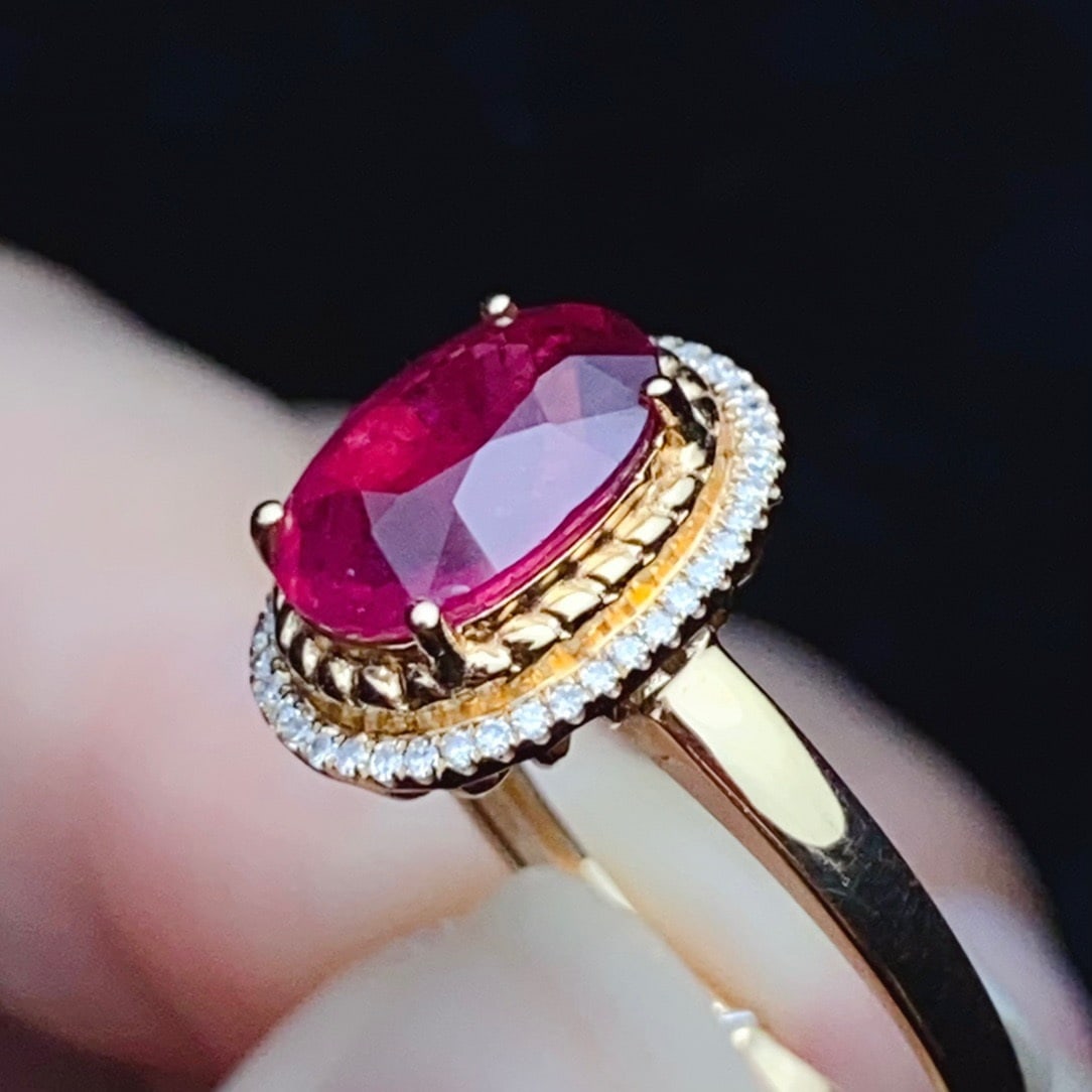 14K GOLD 2.15 CT NATURAL TOURMALINE and DIAMOND RING - 5
