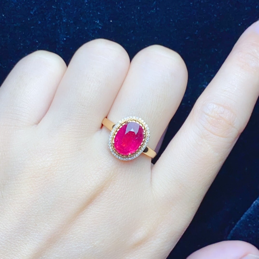 14K GOLD 2.15 CT NATURAL TOURMALINE and DIAMOND RING - 6