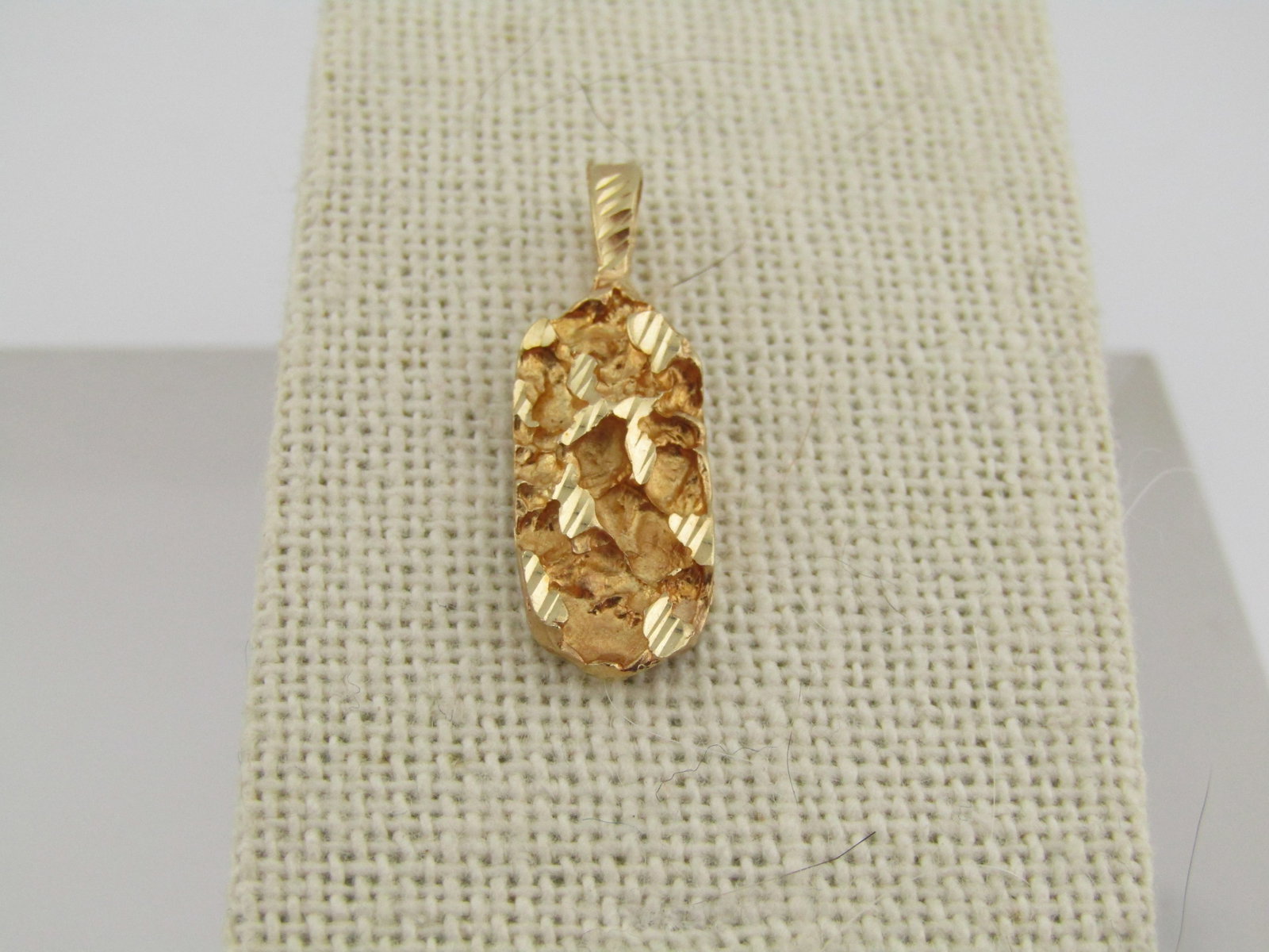 14kt Gold Nugget Pendant, 1", 2.18 grams, 1990's, Unisex (1 of 6)