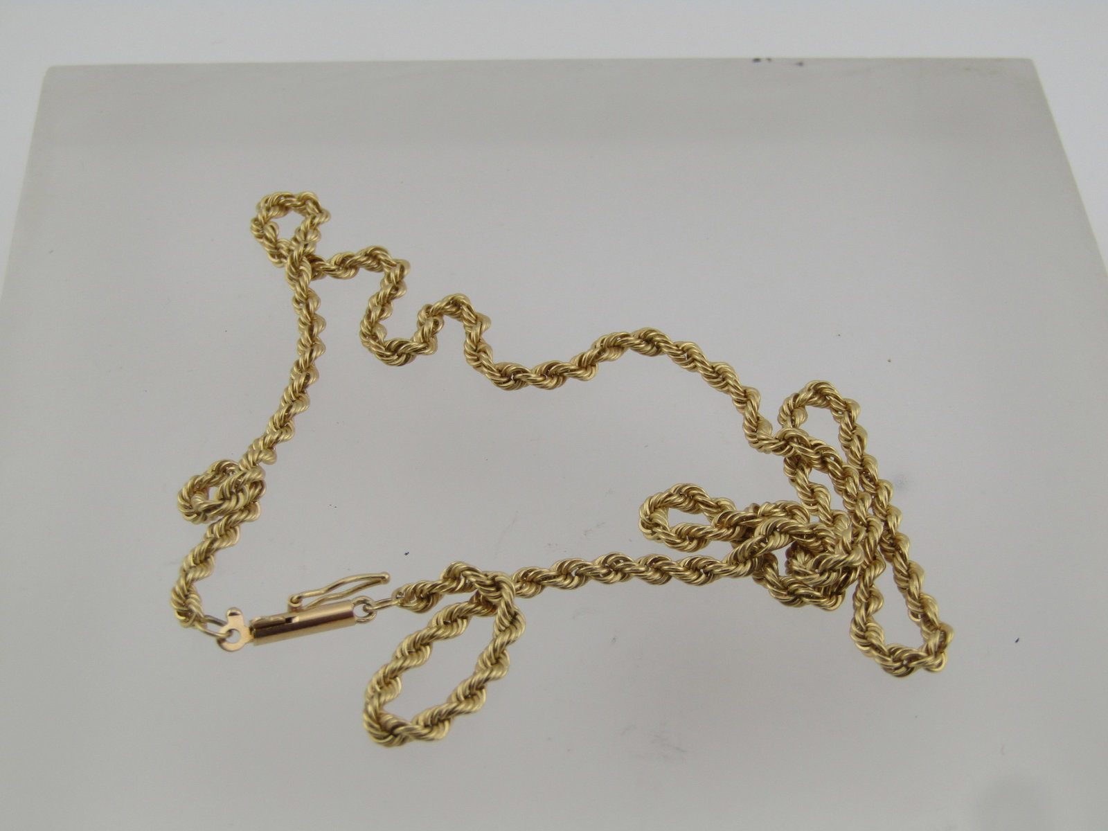 Vintage 14kt Twisted Solid Rope Chain 2.5mm Necklace, 16", 1970's-1980's - 5