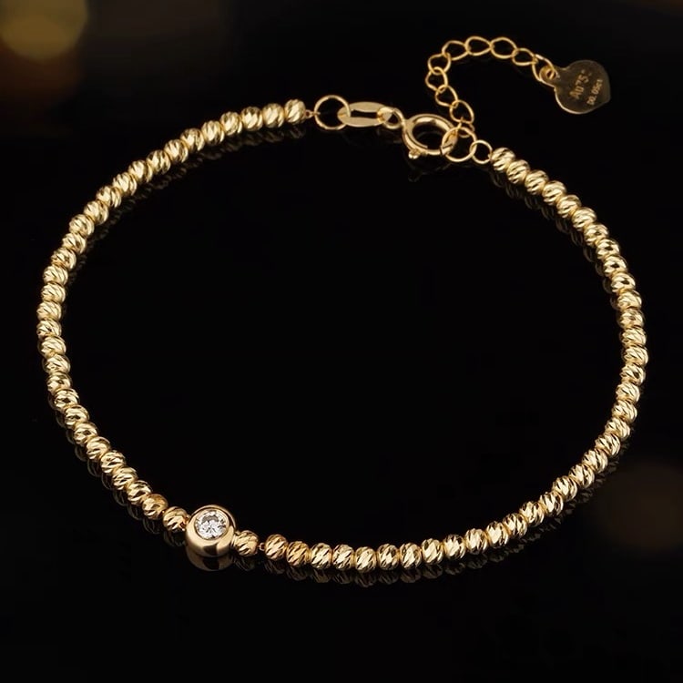 14K GOLD 0.05 CT NATURAL H DIAMOND BRACELET (1 of 3)