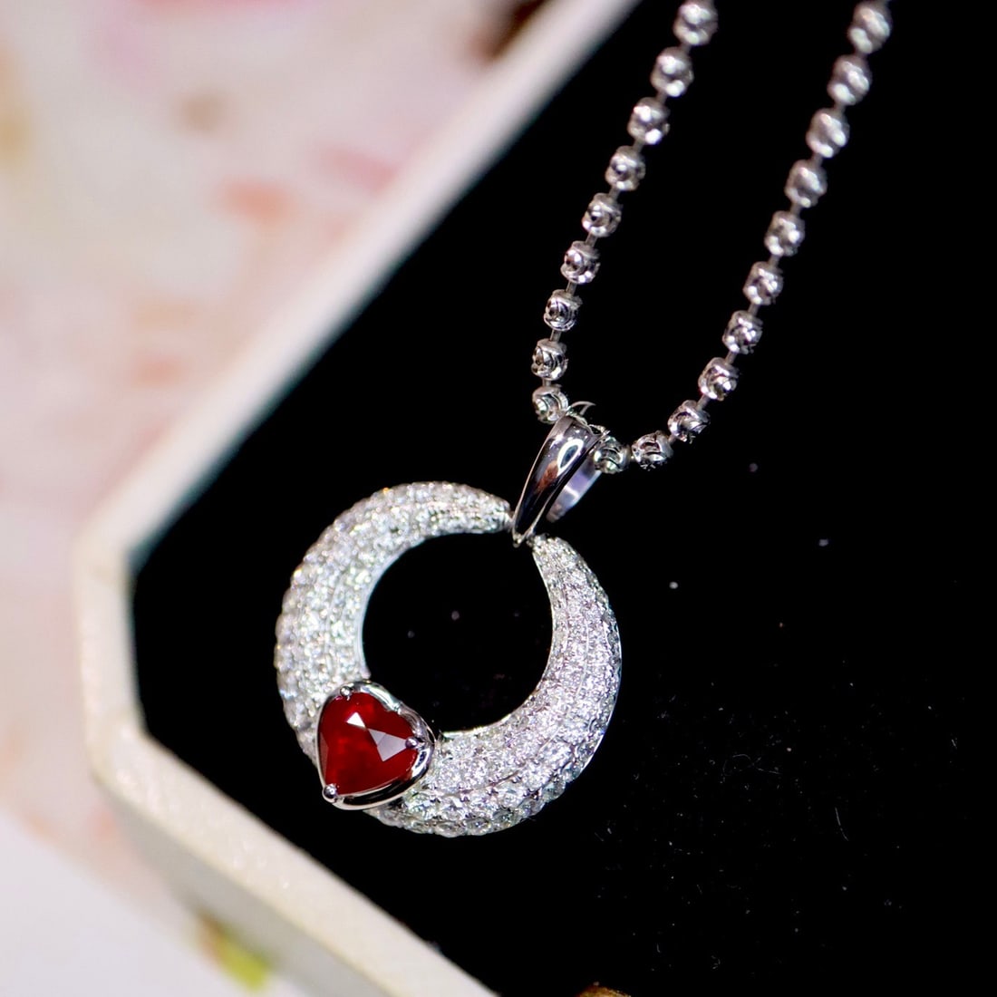 14K GOLD 1.04 CTW NATURAL RUBY and DIAMOND PENDANT - 2