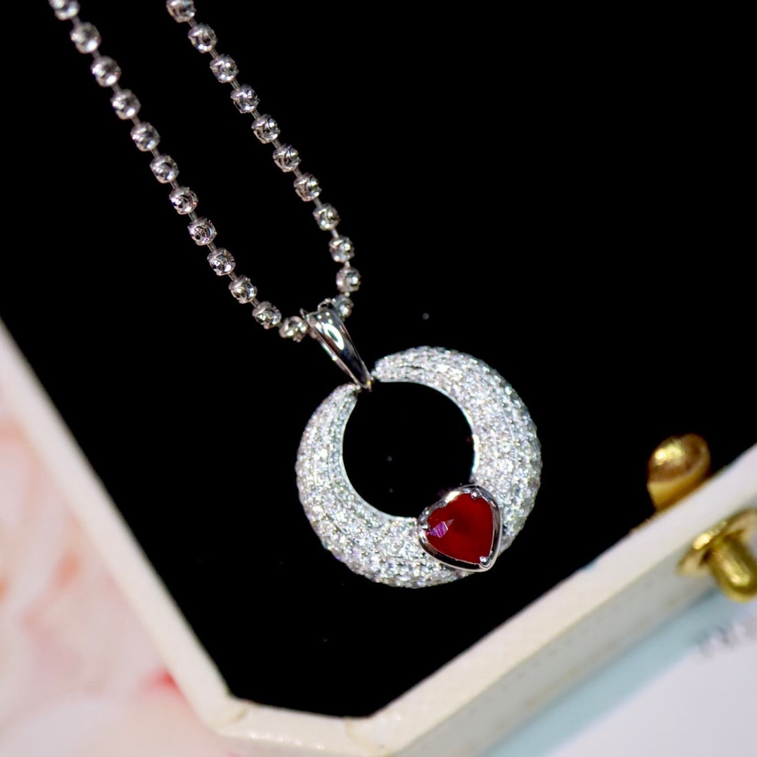 14K GOLD 1.04 CTW NATURAL RUBY and DIAMOND PENDANT - 3