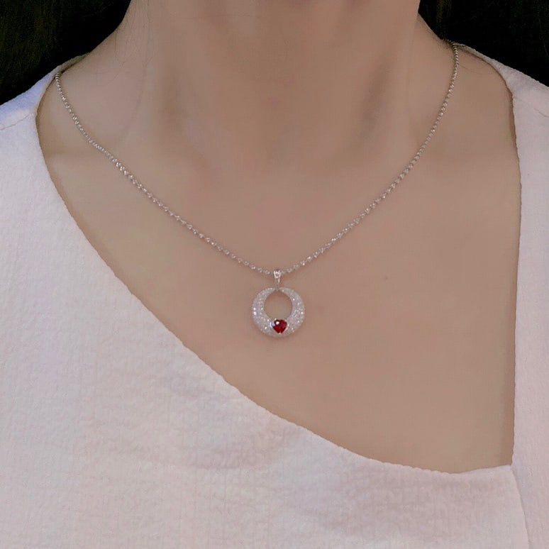 14K GOLD 1.04 CTW NATURAL RUBY and DIAMOND PENDANT - 6