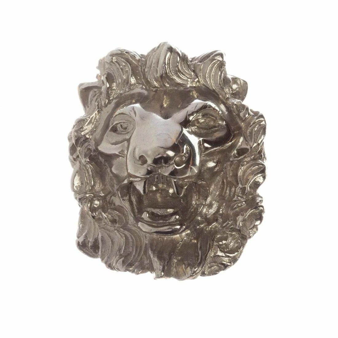 Judith Leiber Signed Lion Pin Pendant Silver Tone Vintage Animal Brooch (1 of 6)