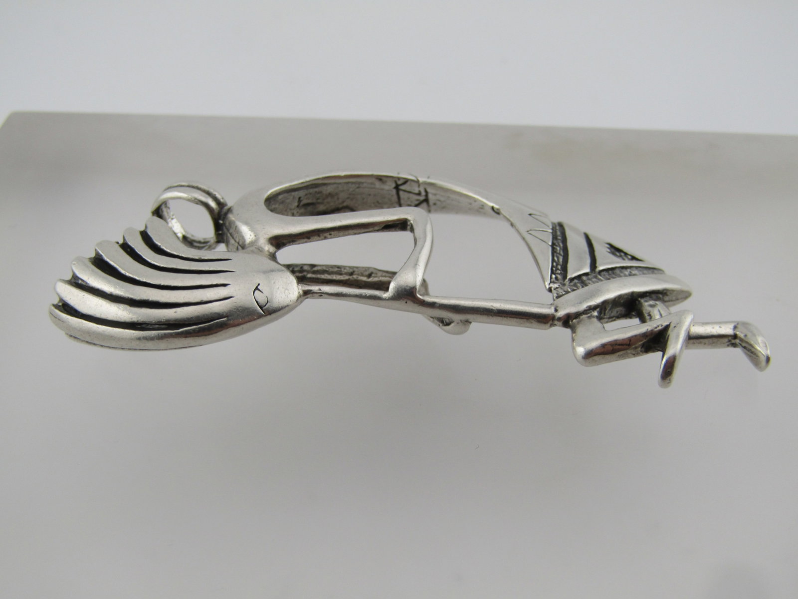 Vintage Sterling Southwestern Kokopeli Dancer Pendant, Signed, Post Mid-Century - 2