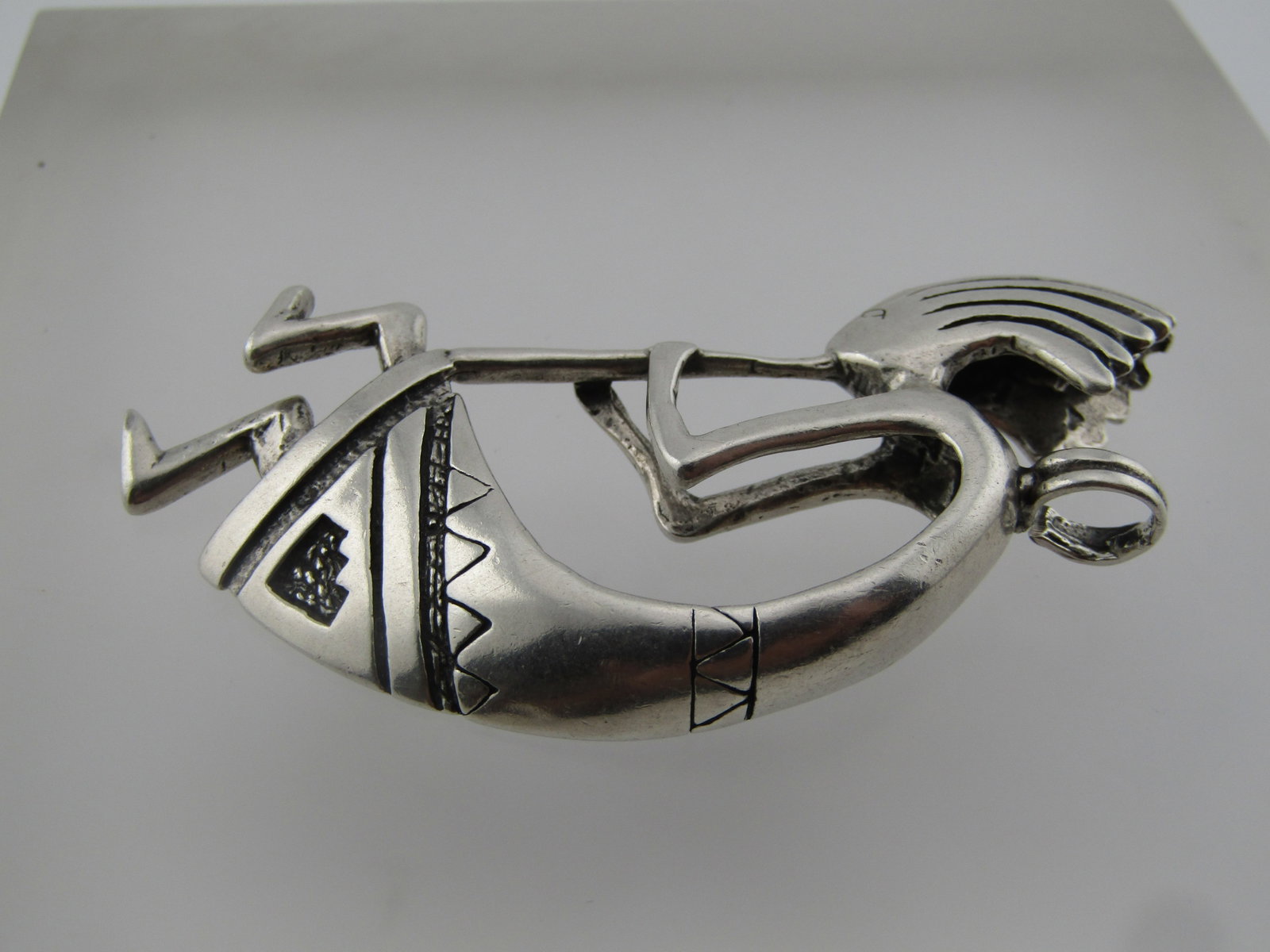 Vintage Sterling Southwestern Kokopeli Dancer Pendant, Signed, Post Mid-Century - 3