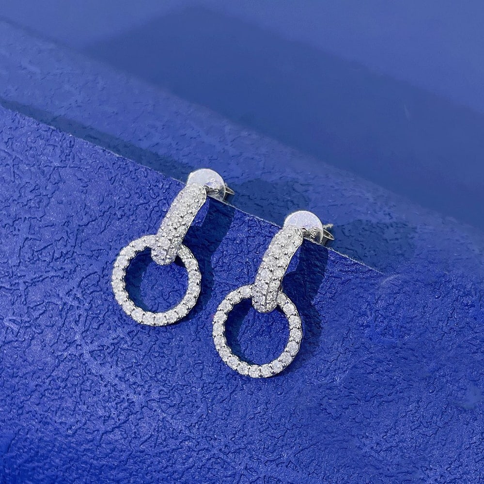 14K GOLD 0.56 CT NATURAL H DIAMOND EARRINGS - 5
