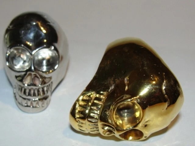 14 kt Gold Plated Skull Ring Alberto Juan - 3