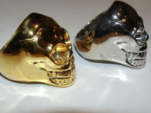14 kt Gold Plated Skull Ring Alberto Juan - 5