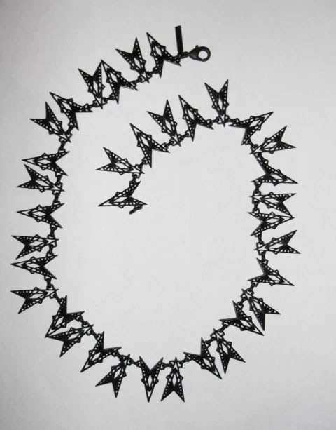 Eddie Borgo Black Enamel Fractured Heart Necklace (1 of 5)