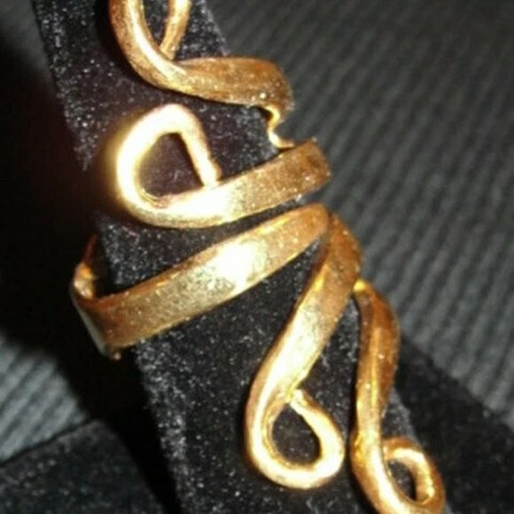 14 kt Gold Vermeil over Brass Figural Fork Ring (1 of 6)