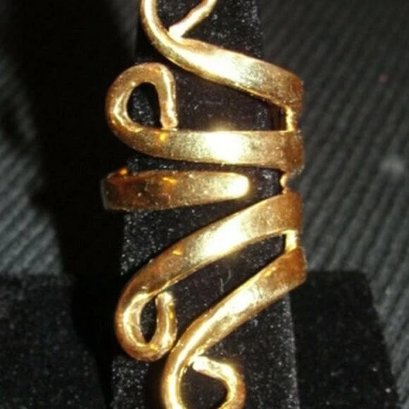 14 kt Gold Vermeil over Brass Figural Fork Ring - 3