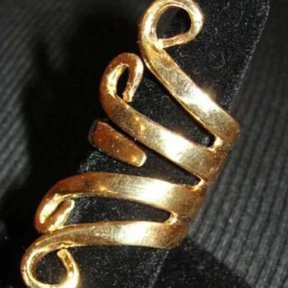 14 kt Gold Vermeil over Brass Figural Fork Ring - 4
