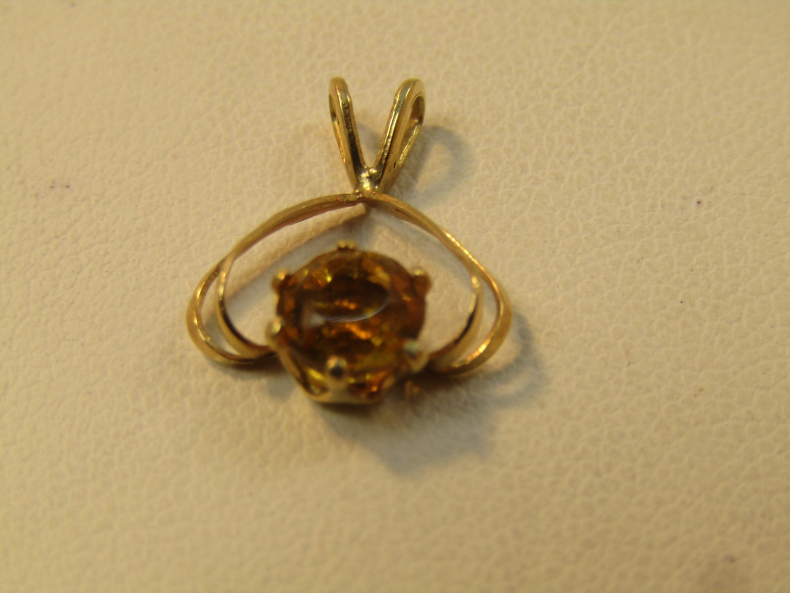 Vintage 14kt Citrine Pendant, 1960's-1970's - 2