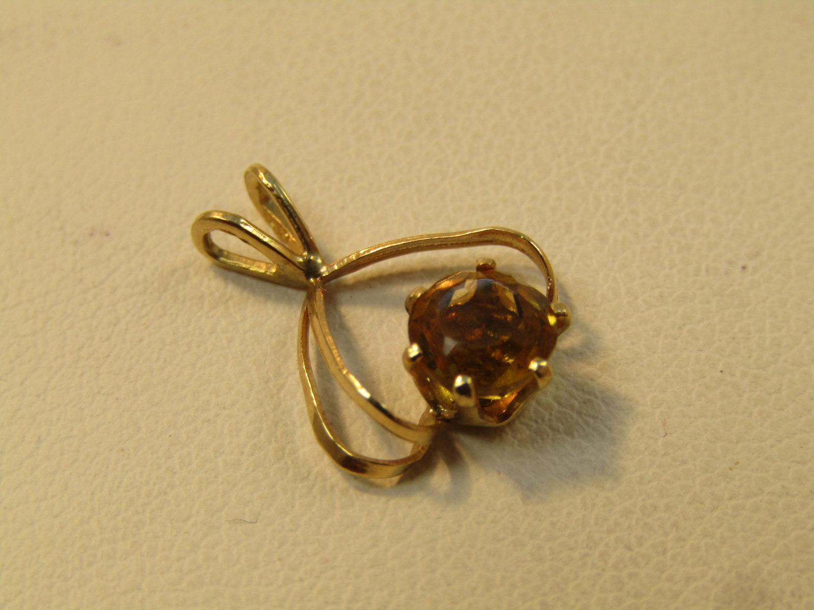 Vintage 14kt Citrine Pendant, 1960's-1970's - 3