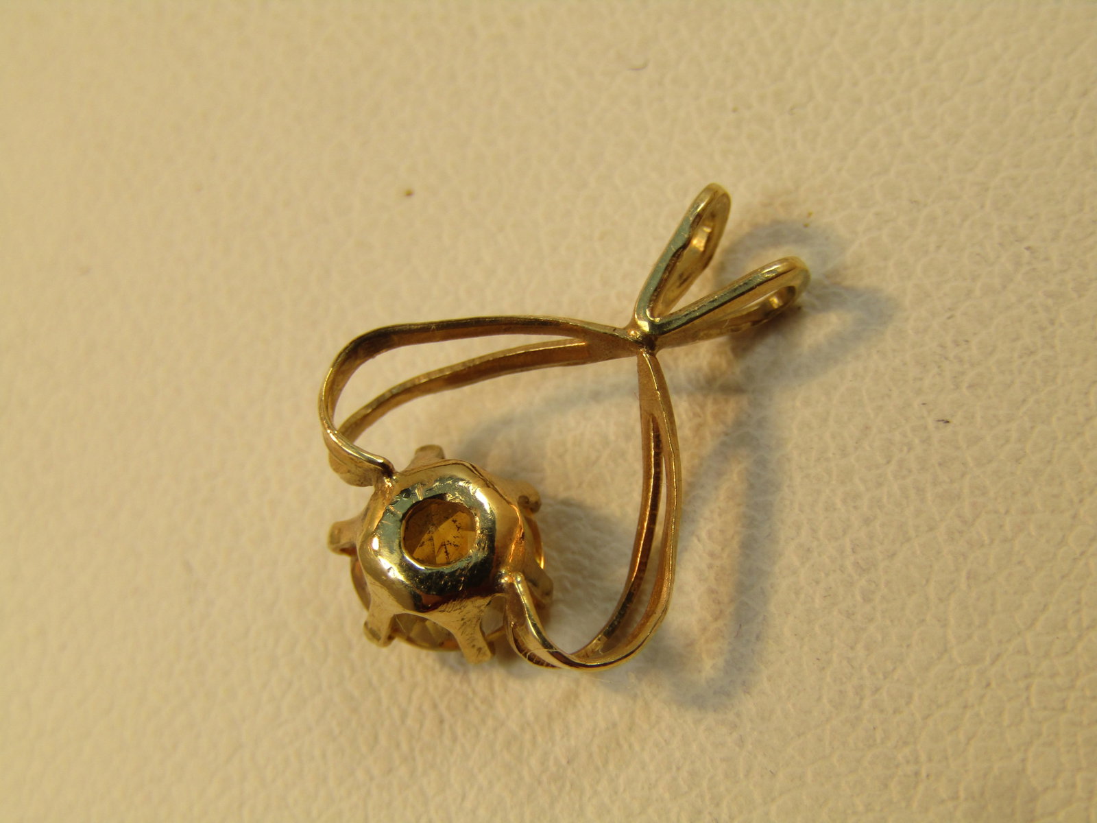 Vintage 14kt Citrine Pendant, 1960's-1970's - 4