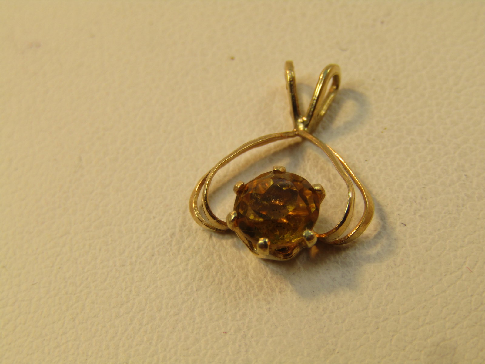 Vintage 14kt Citrine Pendant, 1960's-1970's - 5