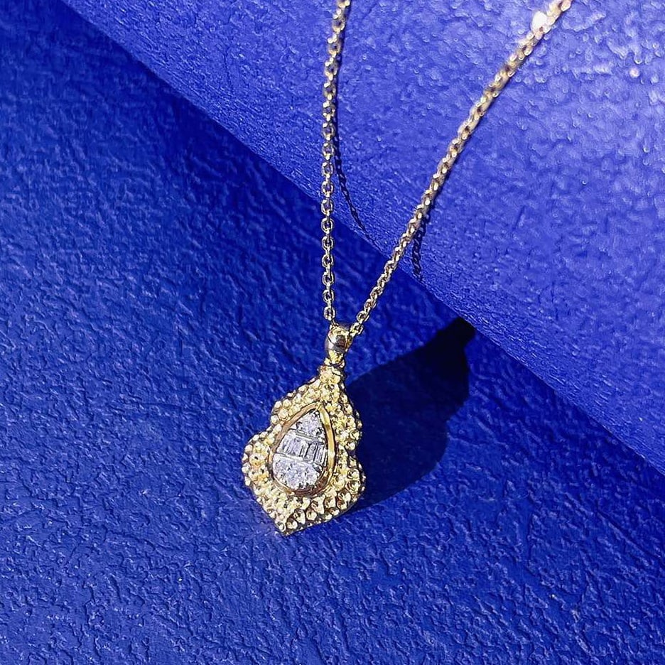 14K GOLD 0.05 CTW NATURAL H DIAMOND NECKLACE (1 of 4)