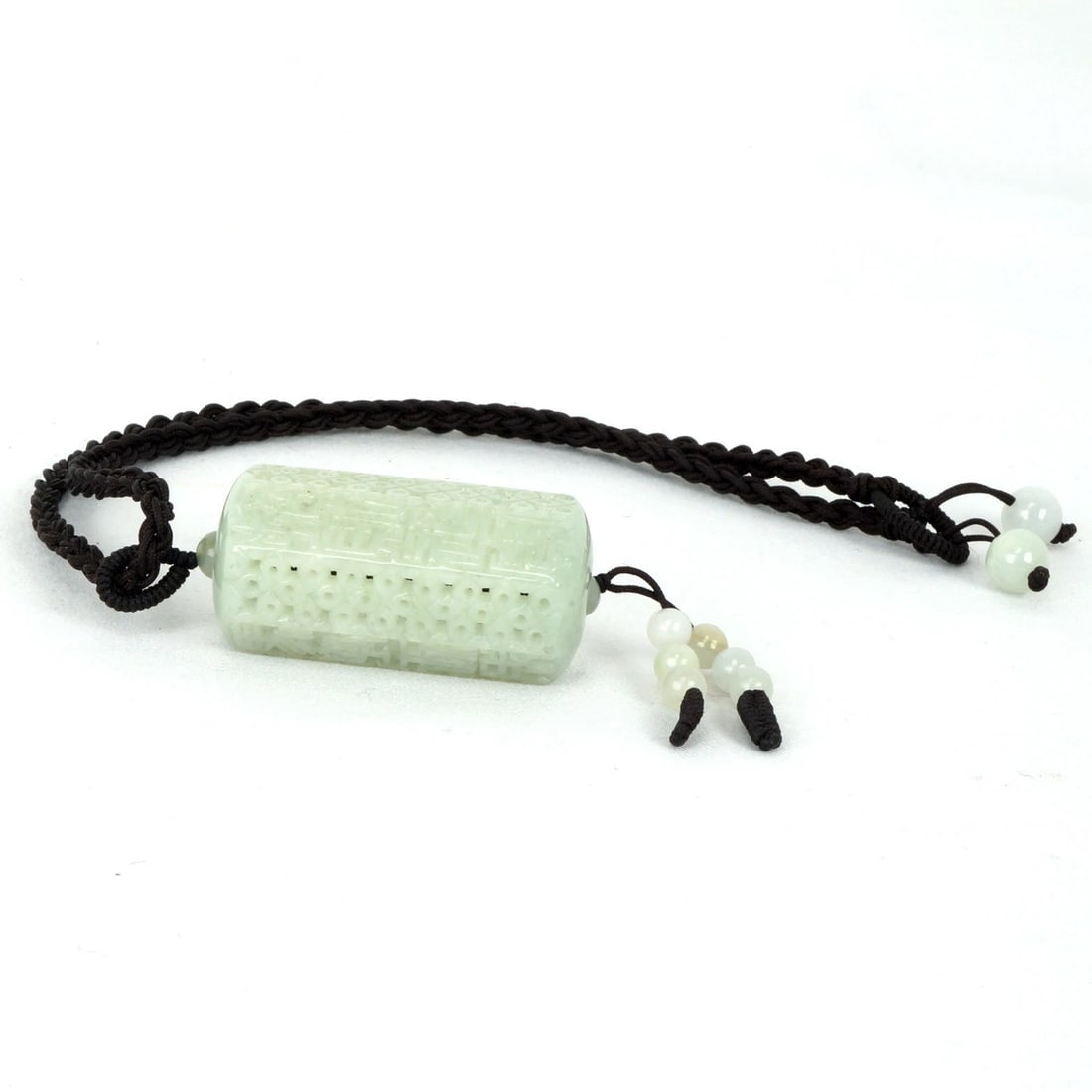 Chinese Carved Jadeite Pendant Necklace - 2