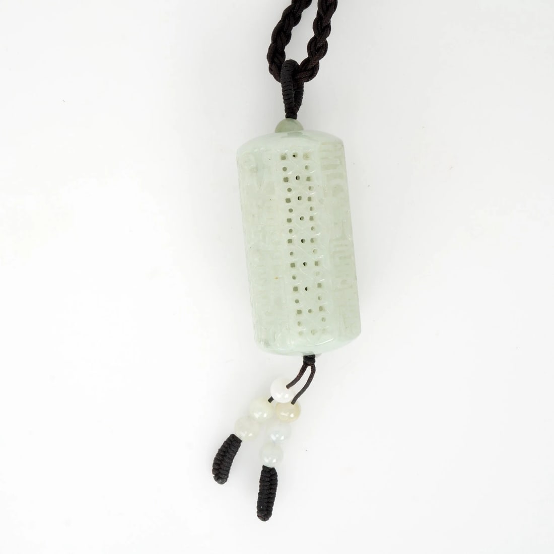 Chinese Carved Jadeite Pendant Necklace - 4