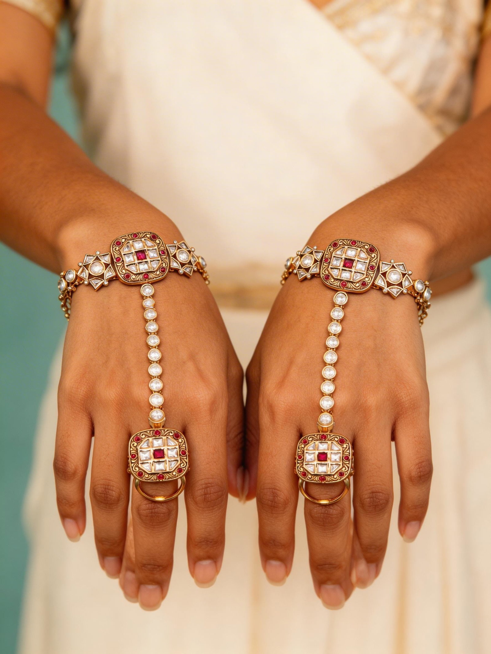 Kundan Stone Studded Hath Phool (Hath panja): Title:Kundan Stone Studded Hath Phool (Hath panja) Reference:itemcode : JA0707 Reserve: $119.00 Shipping: Domestic: Shipping rates are determined by destination International: Foreign shipping rates a