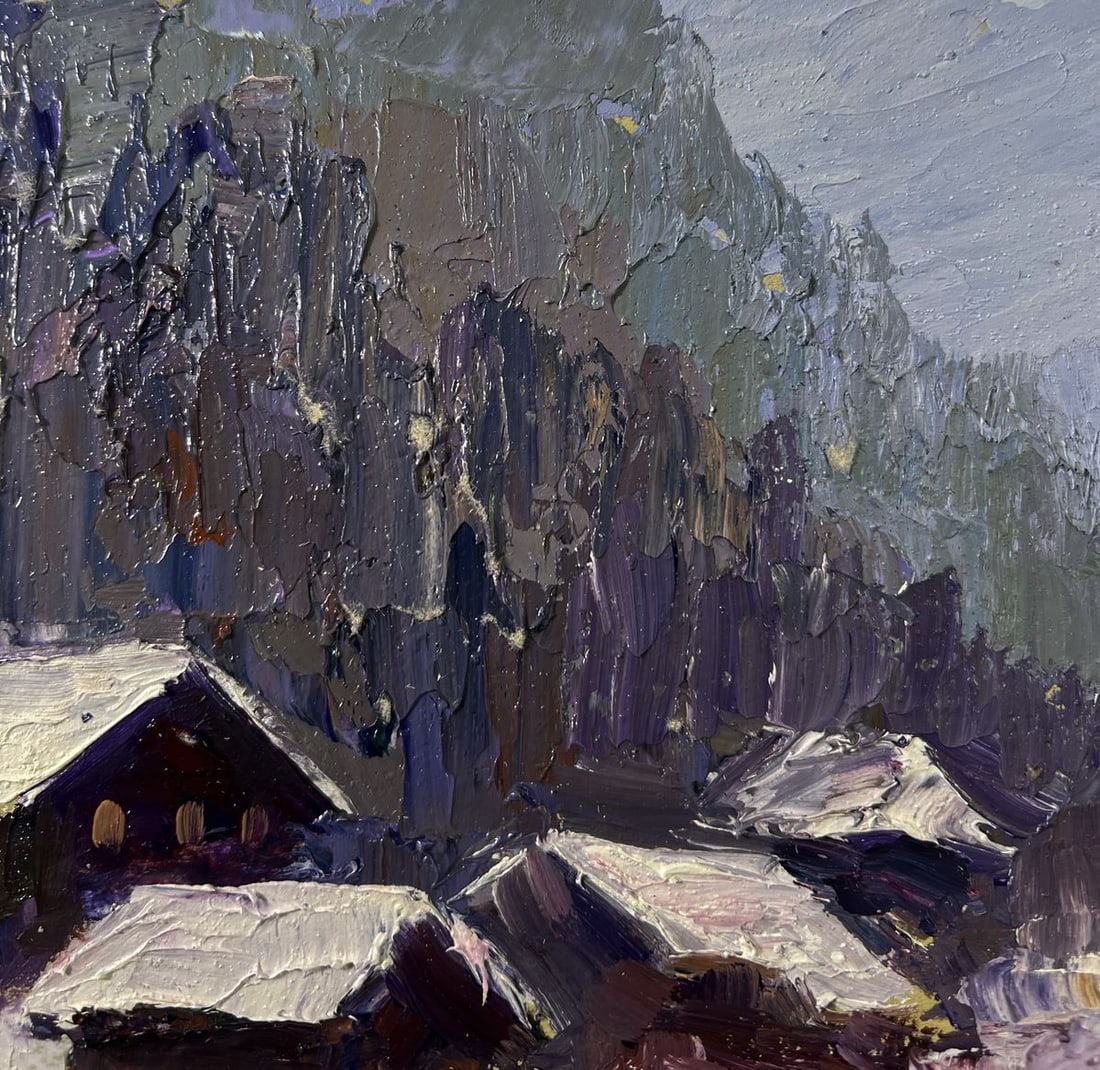 Oil painting Winter village Boris Serdyuk - 5