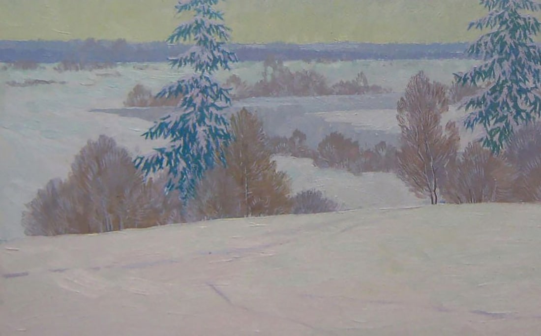 Oil painting After the night snow storm Valery Savenets - 3