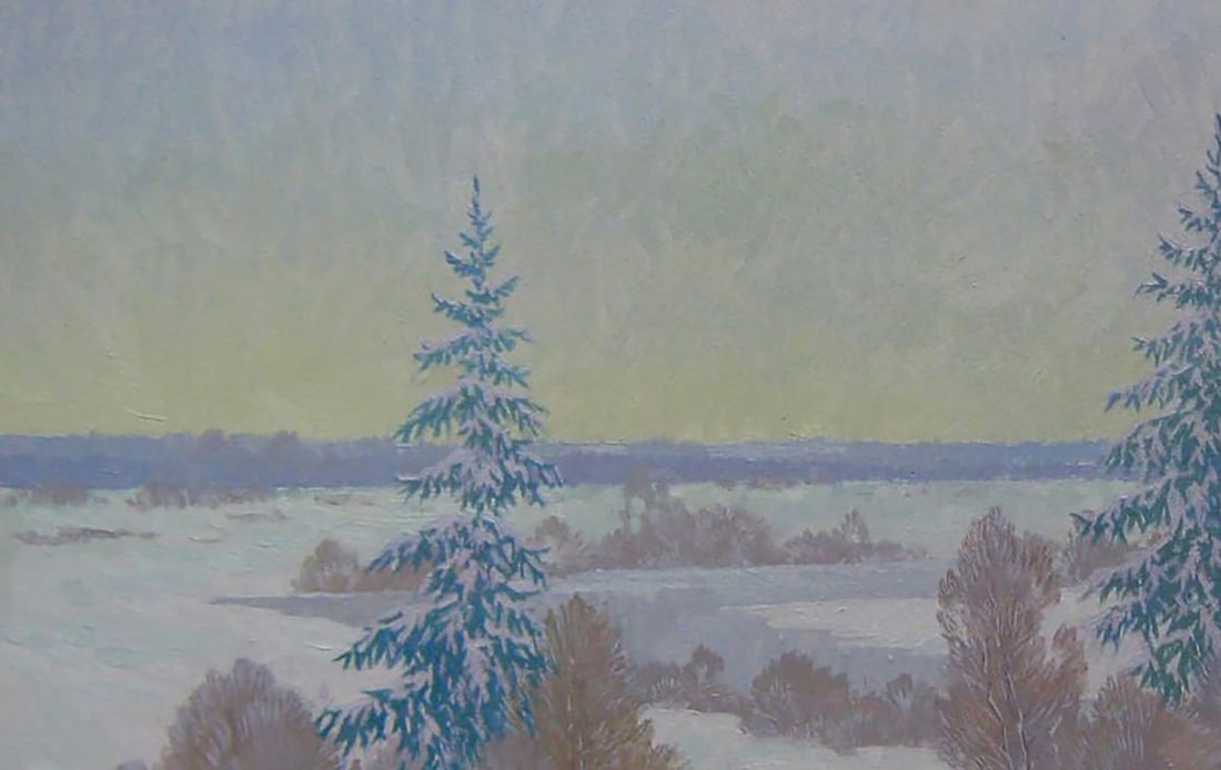 Oil painting After the night snow storm Valery Savenets - 4