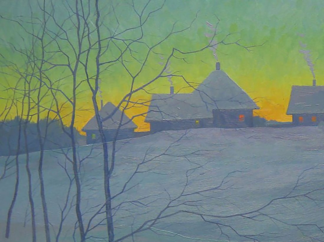 Oil painting Winter evening Valery Savenets - 3