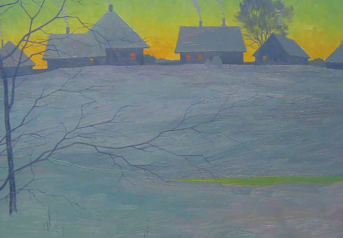Oil painting Winter evening Valery Savenets - 5