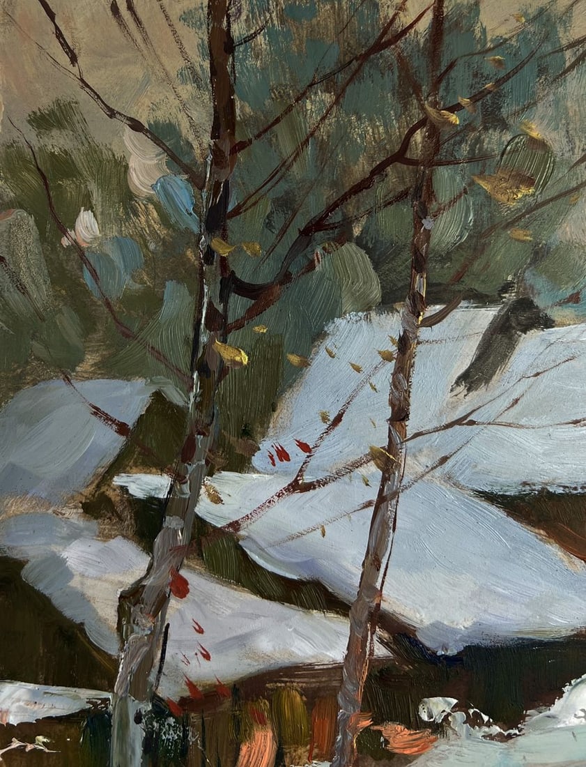 Oil painting Home on a winter evening Yuriy Suprunchuk - 5