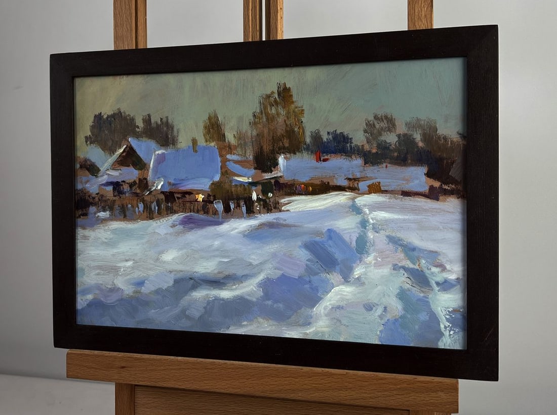 Oil painting Large snow drifts fell Yuriy Suprunchuk - 2