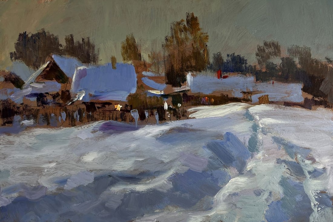 Oil painting Large snow drifts fell Yuriy Suprunchuk - 3
