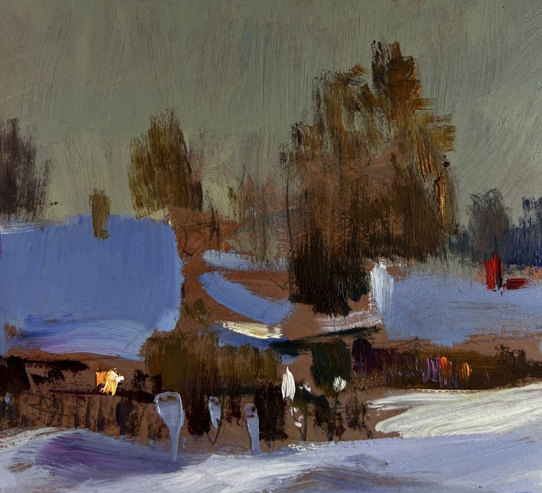 Oil painting Large snow drifts fell Yuriy Suprunchuk - 5