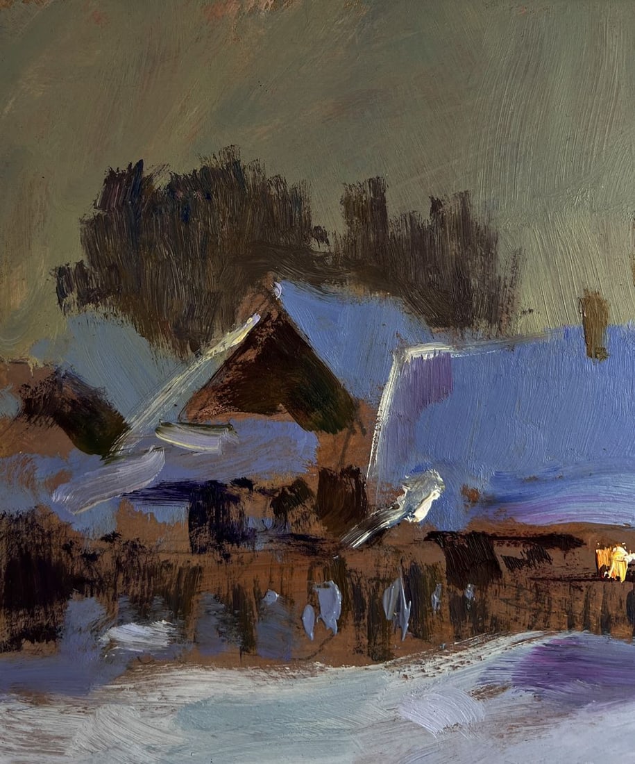 Oil painting Large snow drifts fell Yuriy Suprunchuk - 6