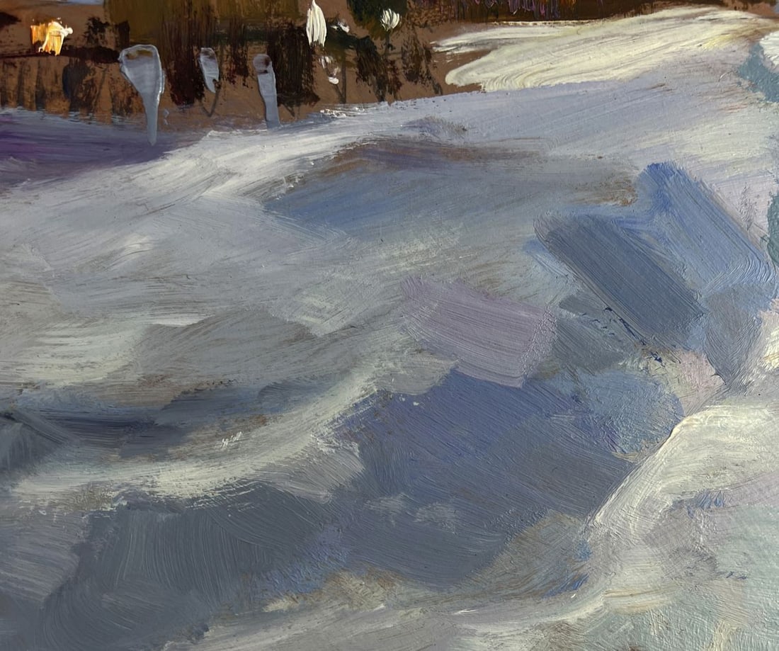 Oil painting Large snow drifts fell Yuriy Suprunchuk - 8