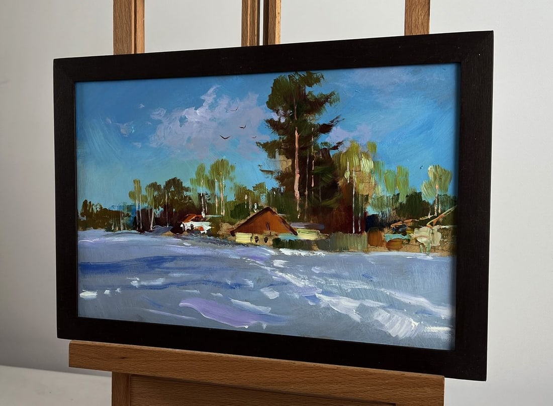 Oil painting Winter calm in the village Yuriy Suprunchuk - 2