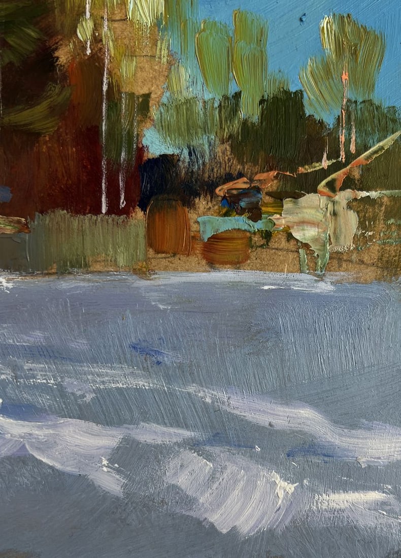 Oil painting Winter calm in the village Yuriy Suprunchuk - 9