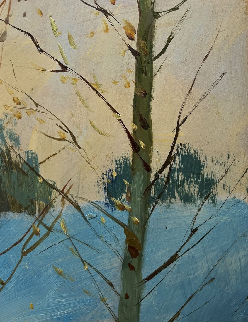 Oil painting Enjoying the winter sunset Yuriy Suprunchuk - 4