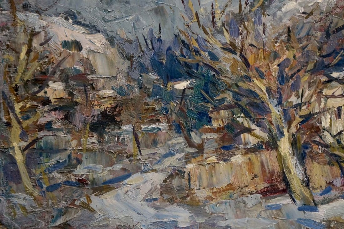 Oil painting Village by the mountain Karelin Vyacheslav - 2