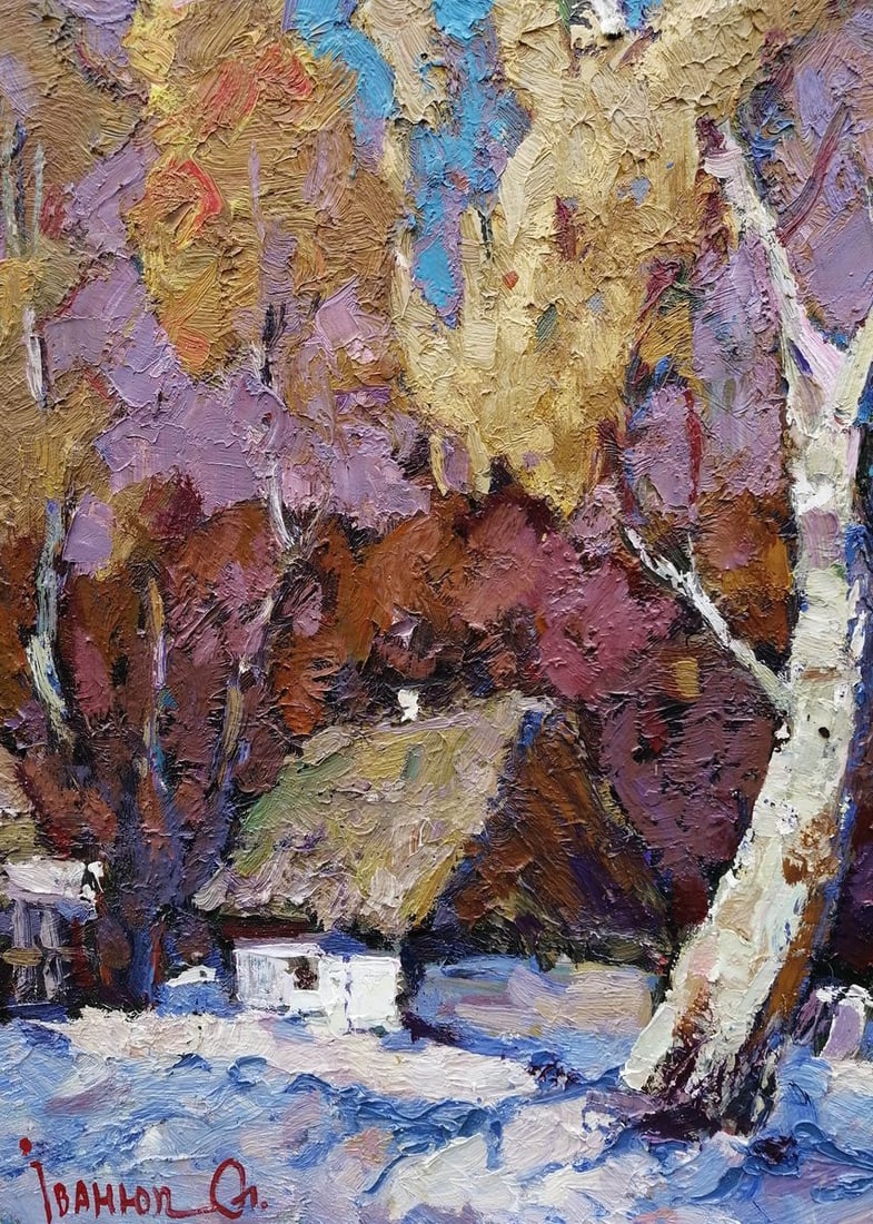 Oil painting First snow Kalenyuk Alex - 6