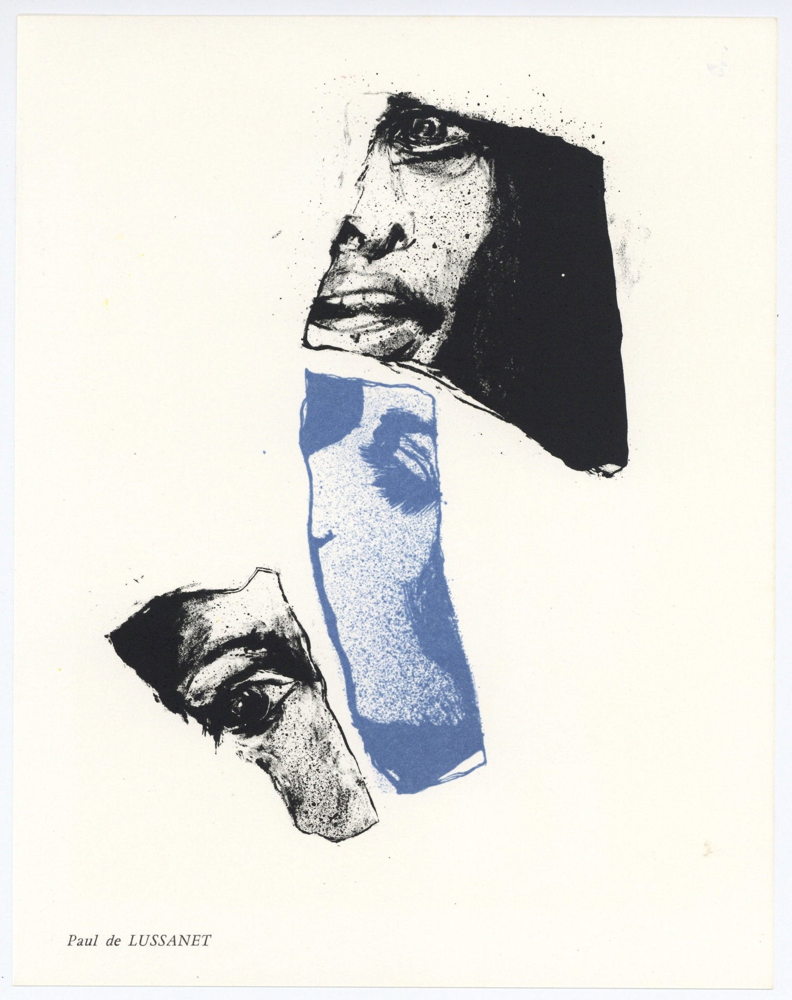 Paul de Lussanet original lithograph: Title: Paul de Lussanet original lithograph Description: Medium: original lithograph. Printed in Paris in 1967 by Clot, Bramsen et Georges and issued in an edition of 2500 for "Les Temps