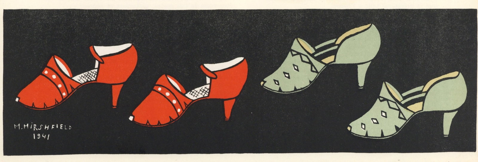 Morris Hirshfield lithograph: Title: Morris Hirshfield lithograph Description: Medium: lithograph (after the painting). Printed in 1951 for the art revue Derriere le Miroir (issue number 35) and published in Paris by Maeght.
