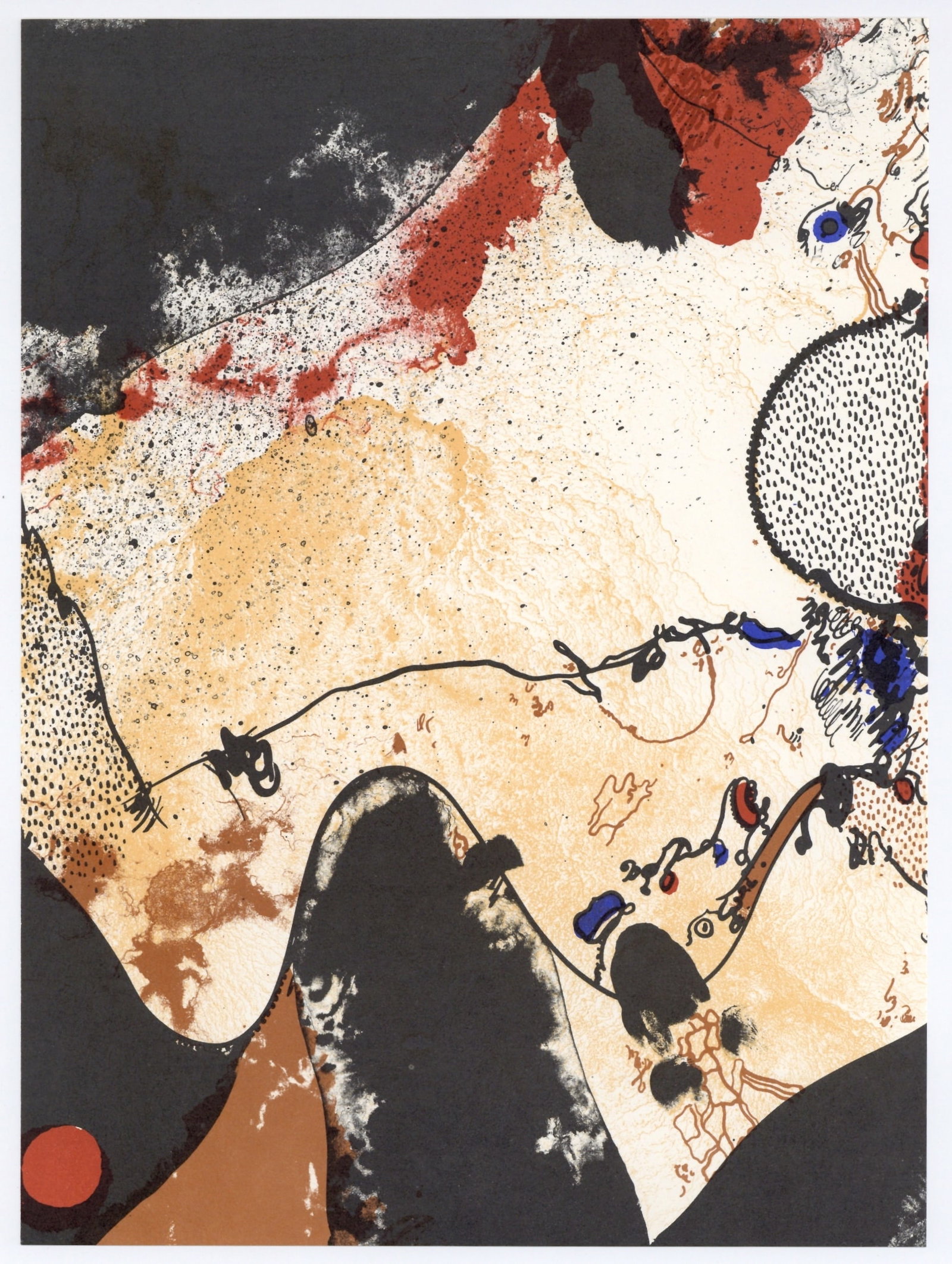 Josep Guinovart original lithograph: Title: Josep Guinovart original lithograph Description: Medium: original lithograph. Printed in 1979 and published in Barcelona by La Poligrafa in an edition of 1000. Size: 10 x 7 1/2 inches (255 x