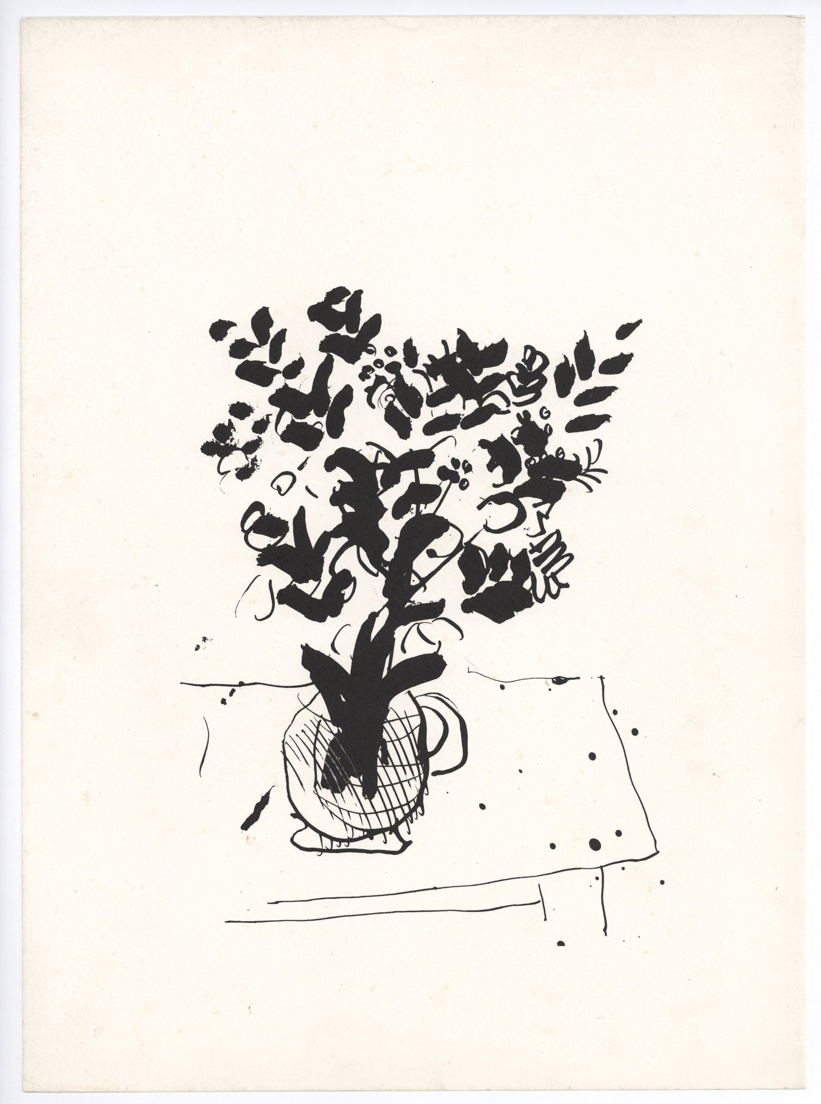 Marc Chagall lithograph "Bouquet": Title: Marc Chagall lithograph "Bouquet" Description: Medium: lithograph (after the drawing). Printed in 1972 for the back cover of Derriere le Miroir (no. 198) and published in Paris by the Maeght